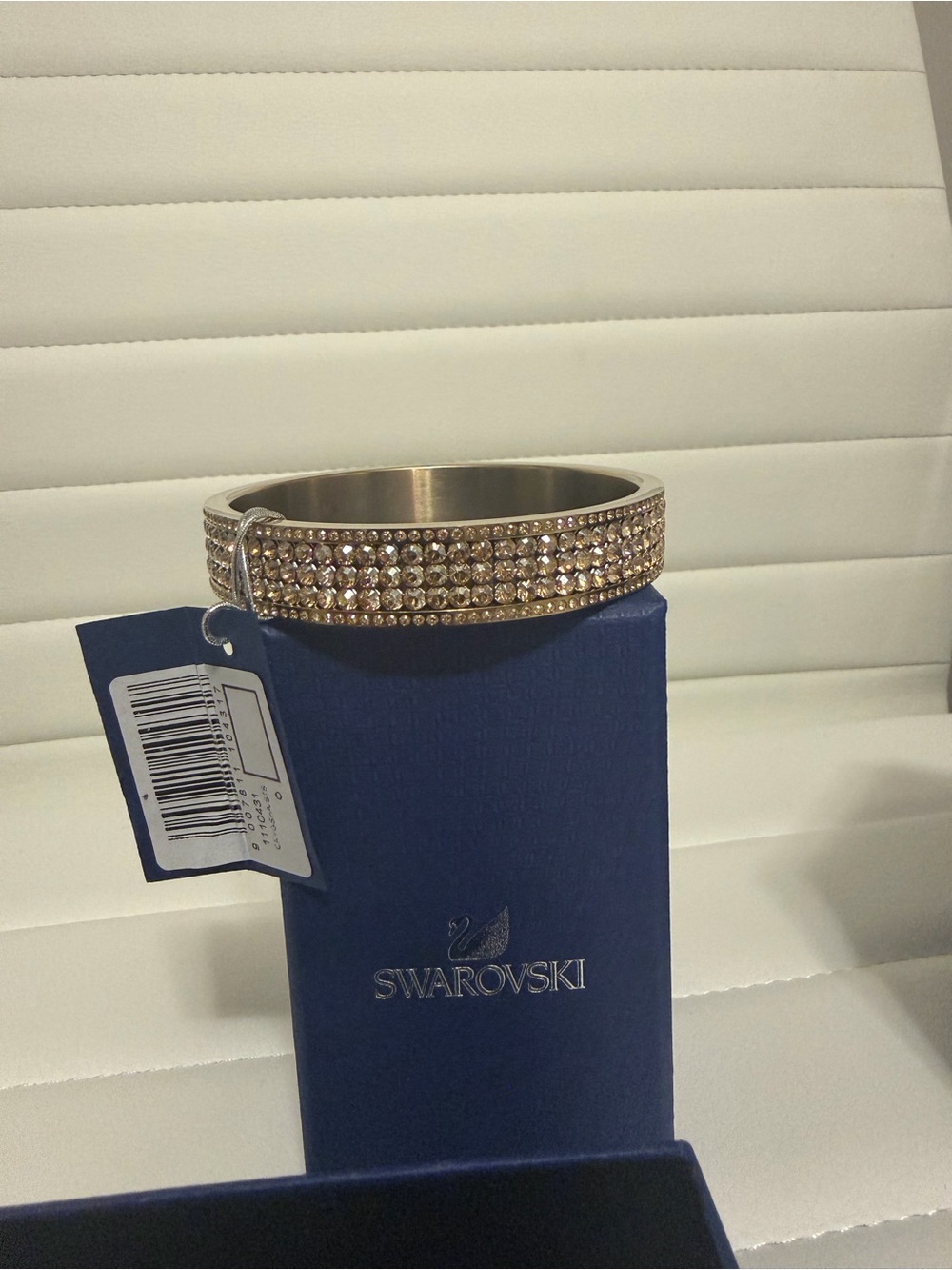 Swarovski Gold-Tone Pavé Crystal Bangle Bracelet
